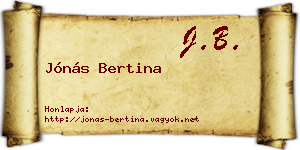 Jónás Bertina névjegykártya